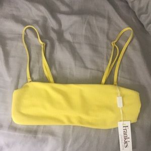 Frankie's Bikinis Scarlett top yellow NWT